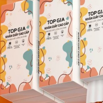 Giấy vệ sinh treo tường TopGia đa sắc đa năng từ bột giấy thiên nhiên, 1280tờ/4lớp