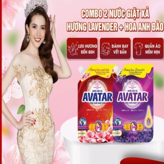 Nước giặt xả Avatar 5 in 1 hương hoa anh đào và hương lavender làm sạch sâu, lưu hương dài lâu, dịu nhẹ cho làn da túi/2kg