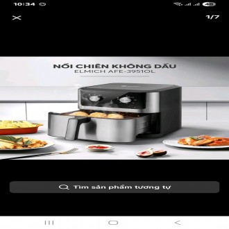 Nồi chiên không dầu 8.3L Elmich  AFE-39510L